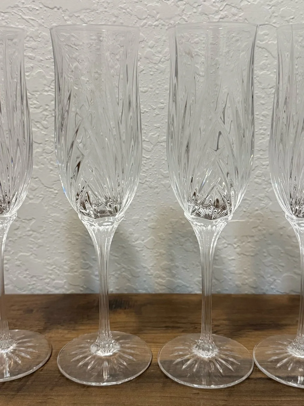 Cristal d’Arques Cortney 4-Flute Champagne Set 24% Lead Crystal Glasses France